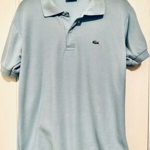 Vintage Lacoste Women’s Light Blue Polo Shirt